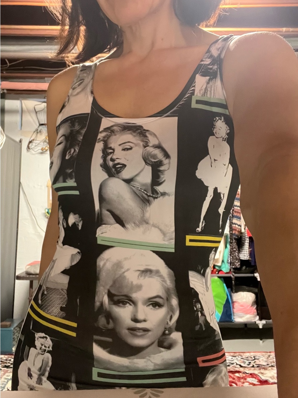 Women’s Black Marilyn Monroe Photo-Print dress